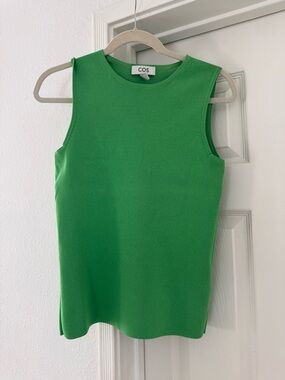 COS Bright Green Ribbed Sleeveless Top